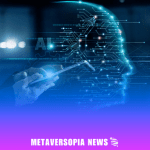 Futuristic digital human head with circuit lines representing AI and blockchain technology in Web3 development