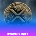 Close-up of an XRP coin with circuit detailing emerging through mist, symbolising blockchain technology and crypto market trends