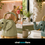 Collection of luxury elephant kettles in stylish modern and farmhouse kitchen interiors