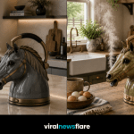 Decorative horse-shaped kettles with elegant ceramic finishes in modern and farmhouse kitchens