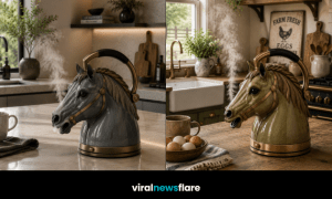 Decorative horse-shaped kettles with elegant ceramic finishes in modern and farmhouse kitchens
