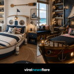 Collection of beautifully designed boat beds showcasing luxury nautical bedroom ideas inspired by coastal living, sailing boats and pirate ships.