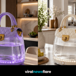 Collection of luxury handbag-inspired LED electric kettles in colourful designs combining fashion aesthetics with modern kitchen décor