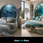 Luxury ocean animal beds including whale, sea turtle, stingray and crab designs in stylish modern bedrooms.
