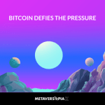 Bitcoin Defies the Pressure graphic featuring a colourful digital landscape representing Bitcoin’s resilience amid market and economic pressure.