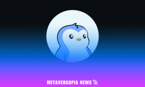 Metaversopia News graphic featuring a blue cartoon penguin against a vibrant blue and purple gradient background, representing the latest Web3, cryptocurrency, NFT and blockchain news.